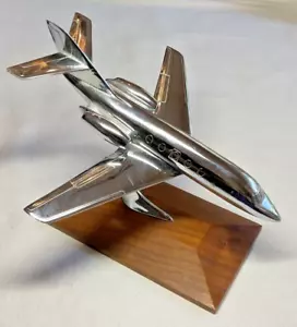 DASSAULT FALCON 200 JET FACTORY SCRIVANIA MODELLO PACIFIC MINIATURES PIANO METALLO CROMATO - Foto 1 di 4