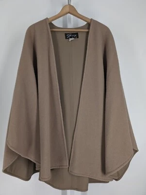 Genny Italia Alpaca Mohair Camel Postre Beige Capa Poncho Manta Chaqueta Versace Foto 1 de 4