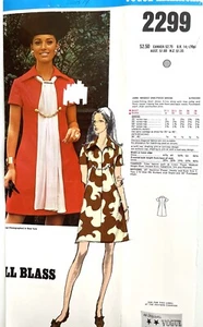 "KEIN Umschlag"" 1960er VOGUE Kleid Bill Blass Muster 2299 Größe 14 UNGESCHNITTEN" - Bild 1 von 3