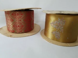 2 Lion Brand Florist Ribbon Water Repellant Christmas 2.75"  40/50 yd roll - Picture 1 of 6