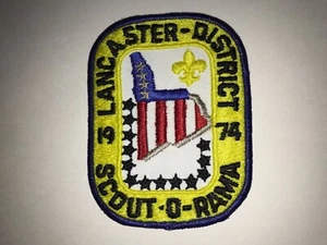 BSA PALMETTO COUNCIL - LANCASTER DISTRICT VINTAGE PATCH,1974 SCOUT-O-RAMA, MINT  - Picture 1 of 2