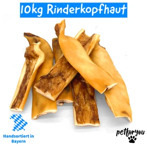 Rinderkopfhaut für Hunde, 10 kg Hundefutter Kauartikel Kausnack wie Rinderohren - Bild 1 von 8