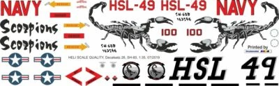 Decal 26 Sikorsky SH-60B Seahawk US Navy HSL-49 Scorpions - Bild 1 von 2
