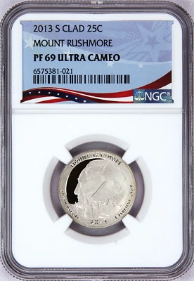 2013-S,  ATB Quarter- Mount Rushmore, Graded PF 69 Ultra Cameo by NGC - Image 1 of 4