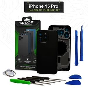 Back cover per iPhone 15 Pro nera scocca posteriore vetro frame housing SEIDOS - Foto 1 di 2