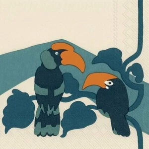 Marimekko PEPE cream Birds paper cocktail napkins 3 ply 25 cm square - Picture 1 of 1