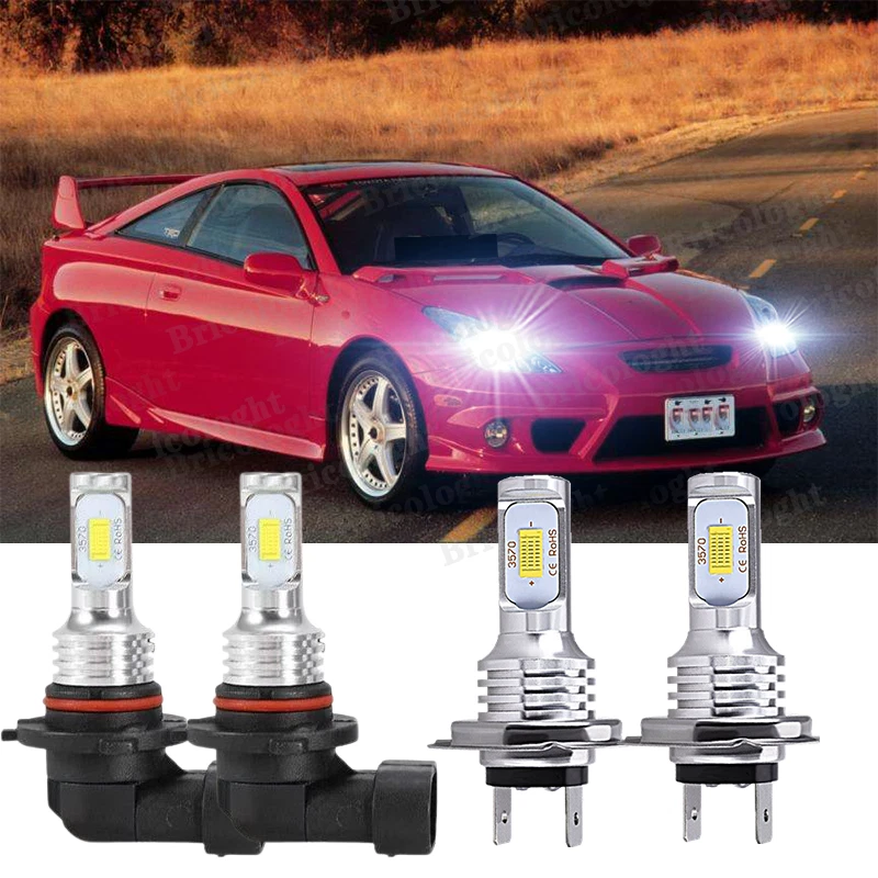 Kit de bombillas LED delanteras haz alto/bajo 6000K para Toyota Celica GT 05-03 cantidad 4 Foto 1 de 4