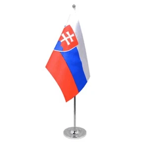 Slovakia Satin & Chrome Premium Table Flag - Picture 1 of 7
