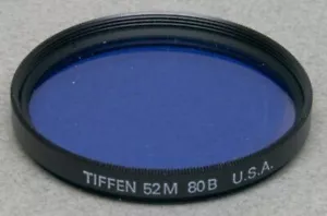 52mm Screw-In Filter TIFFEN WRATTEN 80B BLUE COLOR Correction Made in USA - Picture 1 of 1