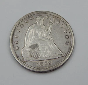 1859-O Seated Liberty Silver Dollar 1$ - Picture 1 of 3