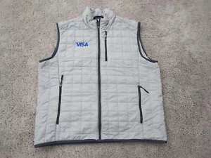 Cutter & Buck VISA Full Zip Puffer Vest XL Gray Rainier Vest Windbreaker - Picture 1 of 9