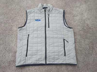 Cutter & Buck VISA Full Zip Puffer Vest XL Gray Rainier Vest Windbreaker - Image 1 of 4