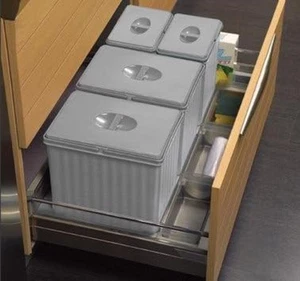 Pattumiera per Base Cestone 90 Cm Sottolavello Cucina - 4 Secchi H. 25 Raccolta - Foto 1 di 12