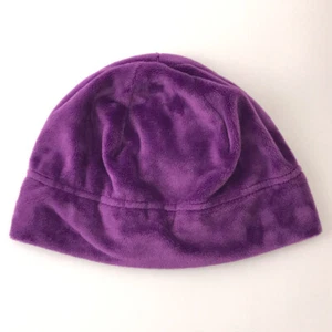 Land's End Purple Fleece Velour Winter Hat Beanie Cap Youth Size Medium - Picture 1 of 7