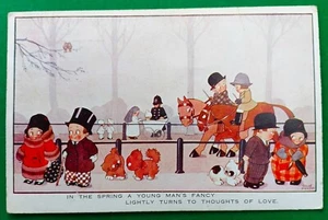 1928 CHLOE PRESTON  Art Deco In Spring a Young Man's Fancy Humour  postcard - Picture 1 of 2