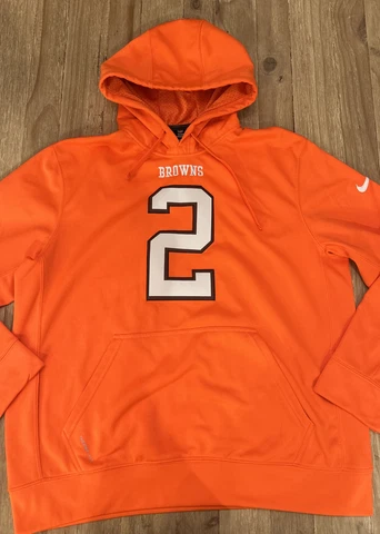 Nike Cleveland Browns Hoodie Mens Large Therma Orange Manziel Cover