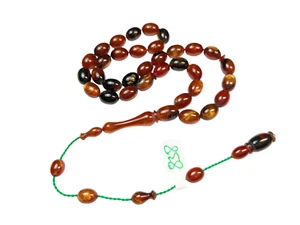 Handmade Turkish Prayer Beads SIKMA Kehribar Tesbih Amberoid Tasbih Misbaha 838 - Picture 1 of 12