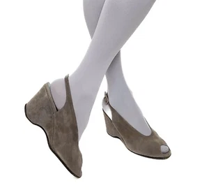 Thierry Rabotin Shoes - Wedge Heel - Grey Suede Leather - Slingback - 38 / UK 5 - Picture 1 of 8
