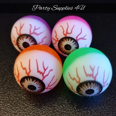 4x Monster Evil Eye Bouncy Jet Balls Halloween/Party/Bag/Filler/Stocking/Eyeball