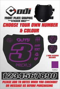 CUSTOM ODI Front Plate GRAPHIC ONLY Surron Talaria LightBee Prickly Purple GUTS - Picture 1 of 5