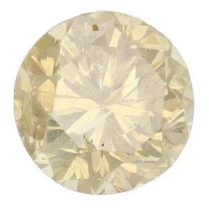 Certified 0.64 CT I1 Clarity Round Cut Loose Light Yellow Brown Diamond - Picture 1 of 4