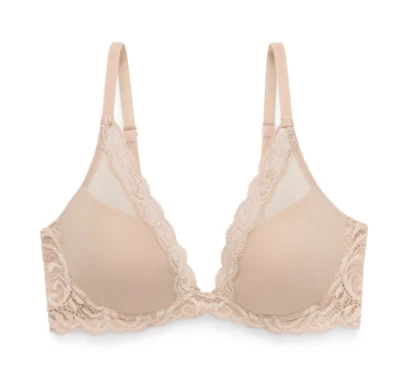 Sutiã Natori 30C penas mergulho camiseta novo sem etiquetas 730023 café - Imagem 1 de 4