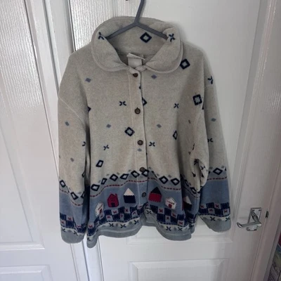 Vintage Northern Reflections Autumnal Christmas Fleece Men’s Large 90s - Image 1 of 4