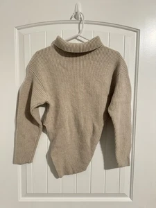 Proenza Schouler 100% Merino Wool Asymmetrical Hem Sweater Size Small - Picture 1 of 6