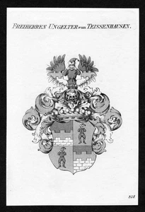 Approx. 1820 Ungelter Deissenhausen Coat of Arms Nobility Copperplate Antique - Picture 1 of 1