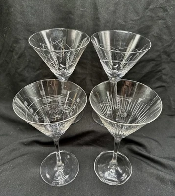 Juego de 4 vasos Martini de cristal grabado Luigi Bormioli Gallerie Radiance de 10 oz Foto 1 de 4