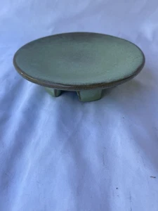 Vintage Frankoma Pottery Candle Holder – Sculptural Brown & Green Glaze 4.5” - Picture 1 of 5