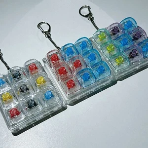Candy Color 9 Keys Mechanical Keyboard Tester Stress Relief DIY Keychain - Afbeelding 1 van 24