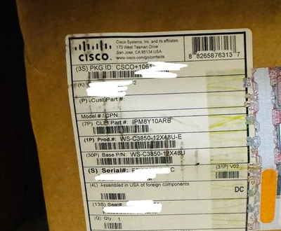 Cisco WS-C3850-12X48U-E Catalyst 3850 series managed switch - Image 1 of 4