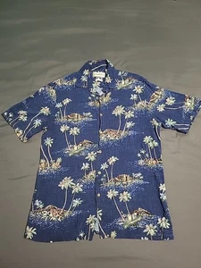 CAMPIA MODA Shirt Men's Size M Hawaiian Tropical Palm Tree Button Down Rayon - Bild 1 von 4