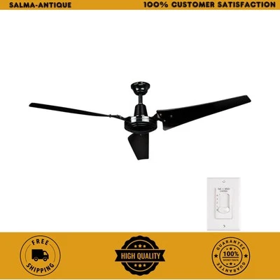 Ventilador de Techo Industrial Comercial Exterior Interior 60" Con Mando a Distancia Negro Foto 1 de 4