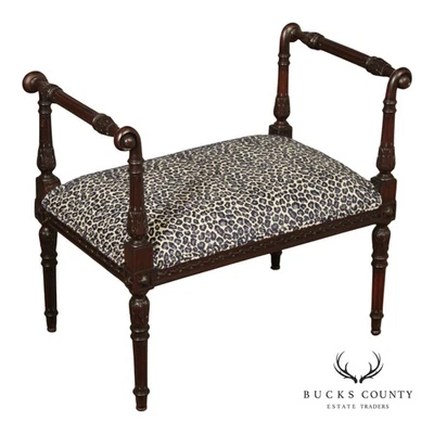 French Louis XVI Style Mahogany Vanity Bench - Image 1 of 4