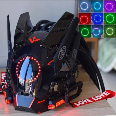 Cyberpunk Predator Helmet Cosplay Props LED Mask Man Headgear Tactics Halloween - Image 1 of 4