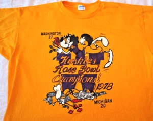 Vintage 1978 Washington Huskies Rose Bowl T Shirt XL Champion - Picture 1 of 6