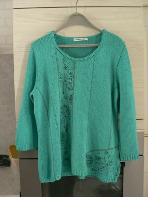 PULL NEUF MARQUE CHRISTINE LAURE TAILLE 3 SOIT 40/42   vert emeraude** - Photo 1/4