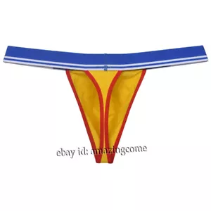 Men's Cotton Bikini Thong Underwear Elastic Belt Mini Tangas Soft String Y-Back - Picture 1 of 33