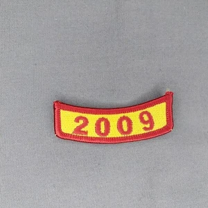 2009 Gold Red Rocker Ribbon 2.5" Patch Iron On - Picture 1 of 2