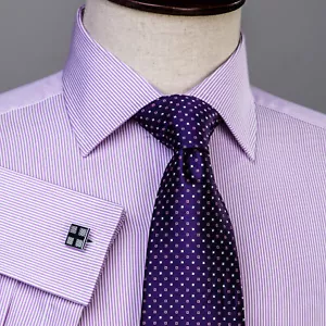 Pink Mini Stripe Formal Business Shirt With French Cuffs Top Smart Clearance - Picture 1 of 9