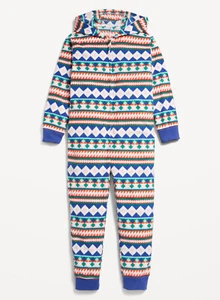 Old Navy Kids Gender-Neutral Microfleece Hooded One-Piece Pajamas Size S or M - Picture 1 of 2