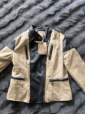 Dollhouse Medium Jacket Womens Faux Leather Designer Black Gorgeous New - Image 1 of 4