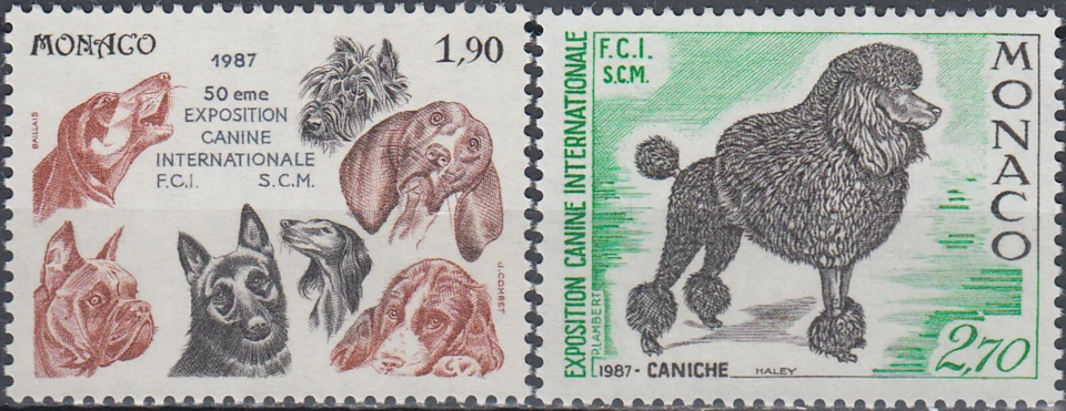 Mónaco 50ª Exposición Canina Internacional Monte Carlo 1987 MNH-6,40 euros Foto 1 de 1