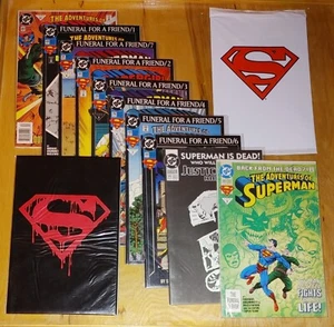Superman Comic lot: 12 books DC. Death of Superman, Funeral, Resurrection. VF-NM - Picture 1 of 6