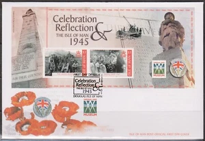 GB ISLE of MAN 2005 Memories of 1945/World War II/VE/VJ Anniv SheetSG MS1216 FDC - Picture 1 of 1