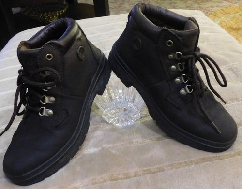 Timberland donna taglia 7M Dk. Stivali marroni realizzati con vera pelle impermeabile LQQK