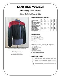 Star Trek Sewing Pattern - Starfleet uniform jacket - Voyager (men's)