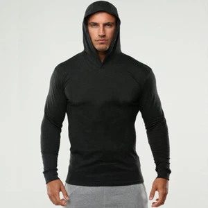 Herren Gym dünne Hoodies Langarm Hoodie Sweatshirt Freizeit T-Shirt - Bild 1 von 12